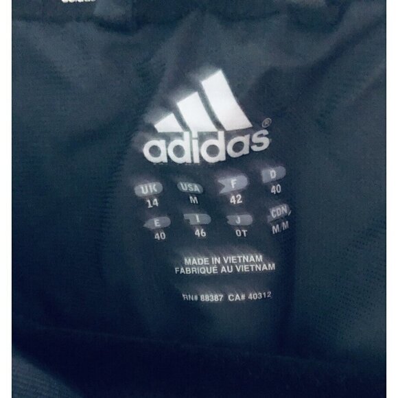 Adidas Womens Medium Pink Black Full Zip Track Jacket Workout 3 Stripe Pockets - Picture 4 of 5